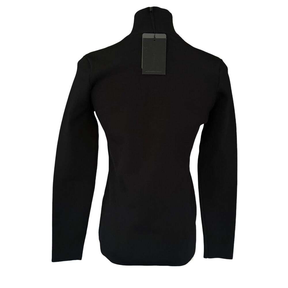Alexander‎ Wang Mock Neck Button Down Sweater Top Black Size Medium NWT - Picture 2 of 9
